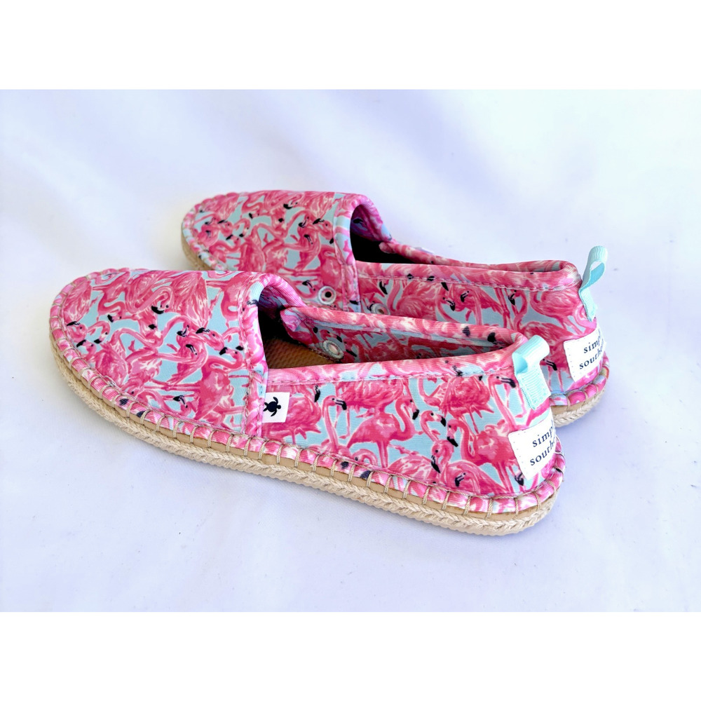 Simply Southern Pink Flamingo Women's Espadrilles Flats Shoes size 6 - Picture 2 of 7